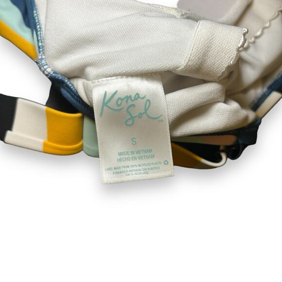 Kona Sol One Piece Swimsuit Size Small Adjustable Straps Vertical Stripes - Picture 6 of 8